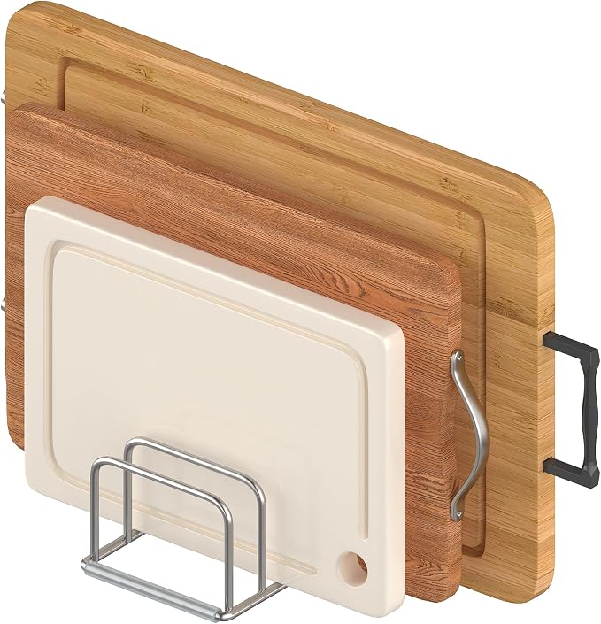 KORRTFID Cutting Board Organizer Stand Holder, 304 Stainless Steel Chopping - Image 9