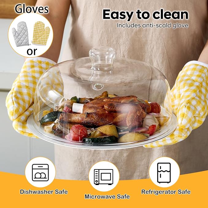 10 inch Glass Microwave Splatter Cover, All Glass, BPA-Free & Non-Plastic - Image 5