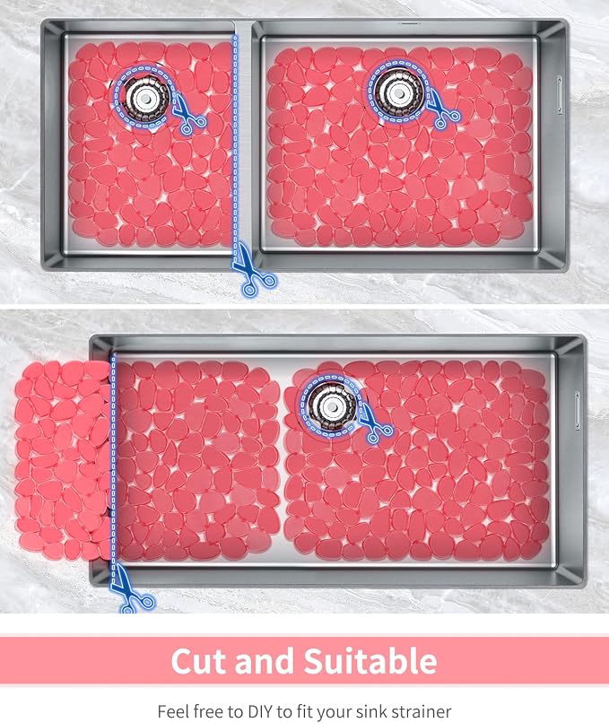 Bligli Pebble Sink Mat for Stainless Steel/Ceramic Sinks, PVC Eco-Friendly Sink - Image 3