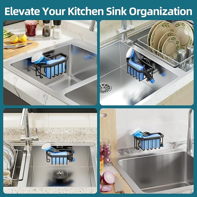 TAILI Sink Caddy with Strong Suction Cup, Sponge Holder - Image 6