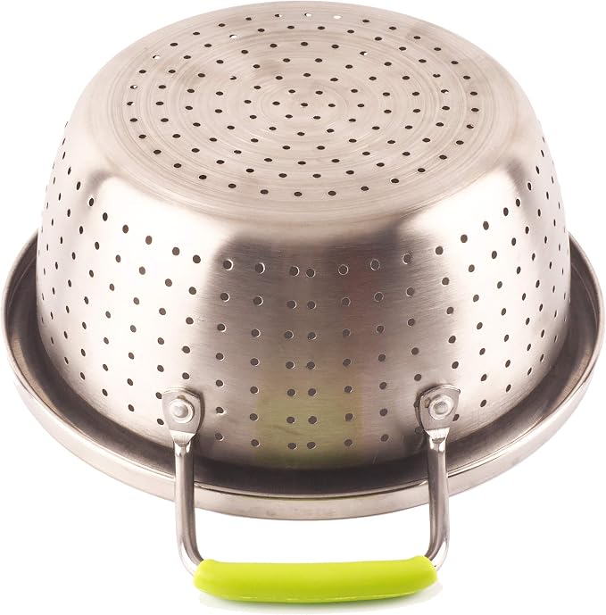 Stainless Steel Deep Colander Micro-perforated 2.5 Quart Metal Food Strainer - Image 7
