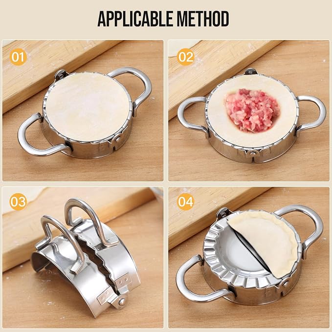 Stainless Steel Dumpling Ravioli Maker Press, 2 Pack Pierogi Mold - Image 5