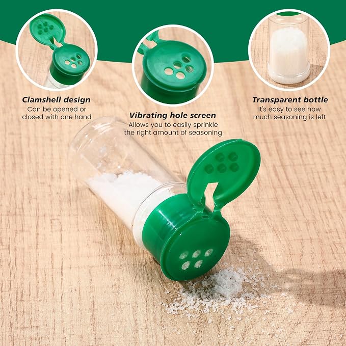 Amyhill 100 Pcs Plastic Spice Bottles Spice Jars - Image 3