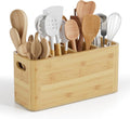 Bamboo Utensil Holder for Kitchen Counter, Extra Large Utensil Organizer for by Segtenant