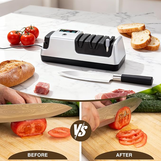 Silver Professional 3-Stage Electric Knife Sharpener - Image 4