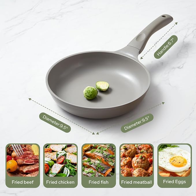 Redchef Nonstick Frying Pan Skillet, Non Stick Ceramic Frying Pan, Egg & Omelet - Image 9