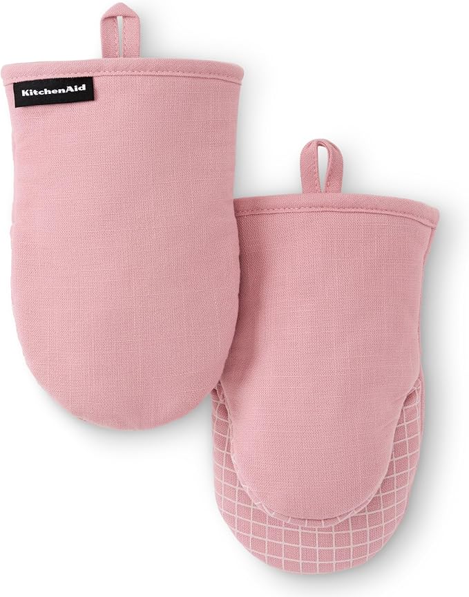 KITCHENAID Gourmet Series Gridlines Mini Oven Mitts 2-Pack Set, Heat Resistant by KitchenAid