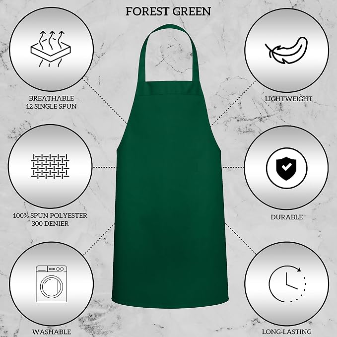 GREEN LIFESTYLE 12 Pack Professional Chef Apron – Grilling Aprons - Image 4