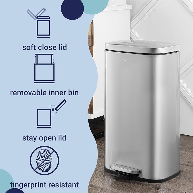 happimess HPM1011A Curtis 8-Gallon Step-Open Trash Can - Image 3