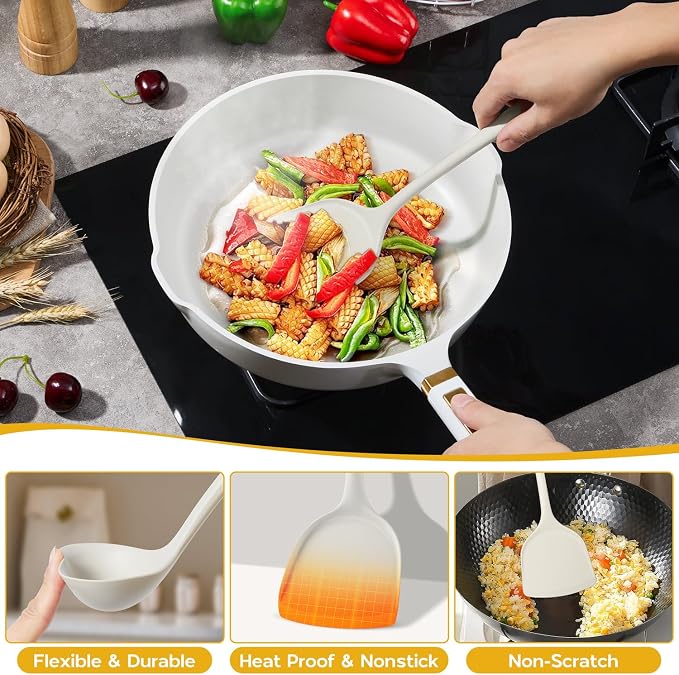 Onader Silicone Cooking Utensils Set, 6 Pieces Kitchen Utensils - Image 4