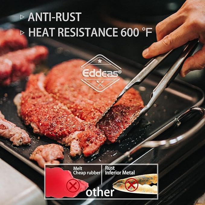 4 Pack Tongs For Cooking, Heat Resistant 600 Degrees 9", Non-Slip Food Silicone - Image 3