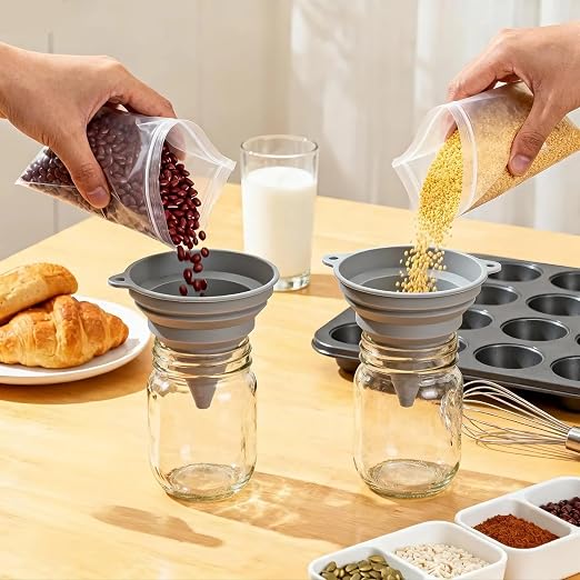 6 Pcs Funnels for Kitchen Use Filling Bottles, Silicone Funnel Small and Large - Image 2