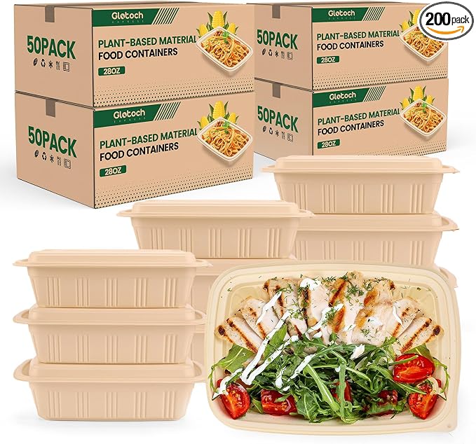 Glotoch Express 28 oz-200 Pack Meal Prep Containers by GlotochExpress