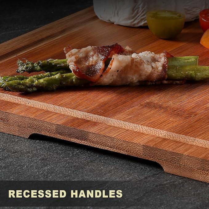 Hiware Wood Cutting Boards for Kitchen, Heavy Duty Bamboo Cutting Board - Image 4