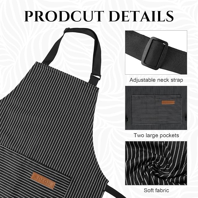 2 Pack Stripes Kids Apron, Kids Cooking Aprons - Image 3