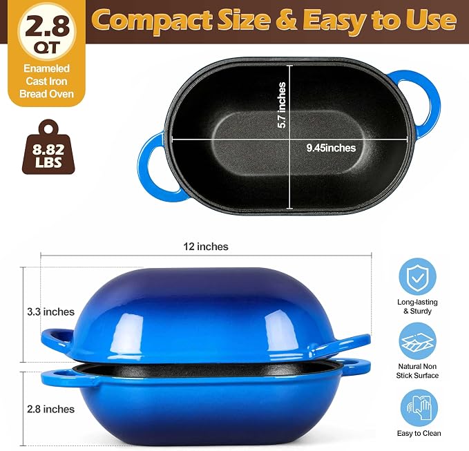 Homikit Enameled Cast Iron Dutch Oven - Image 2