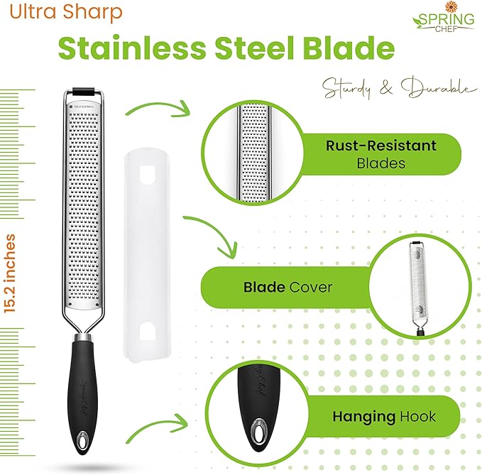 Spring Chef Stainless Steel Lemon Zester Grater - Image 3