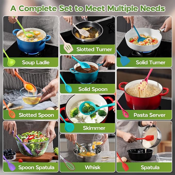 Onader Silicone Kitchen Utensils, Non Toxic Cooking Utensils Set - Image 7