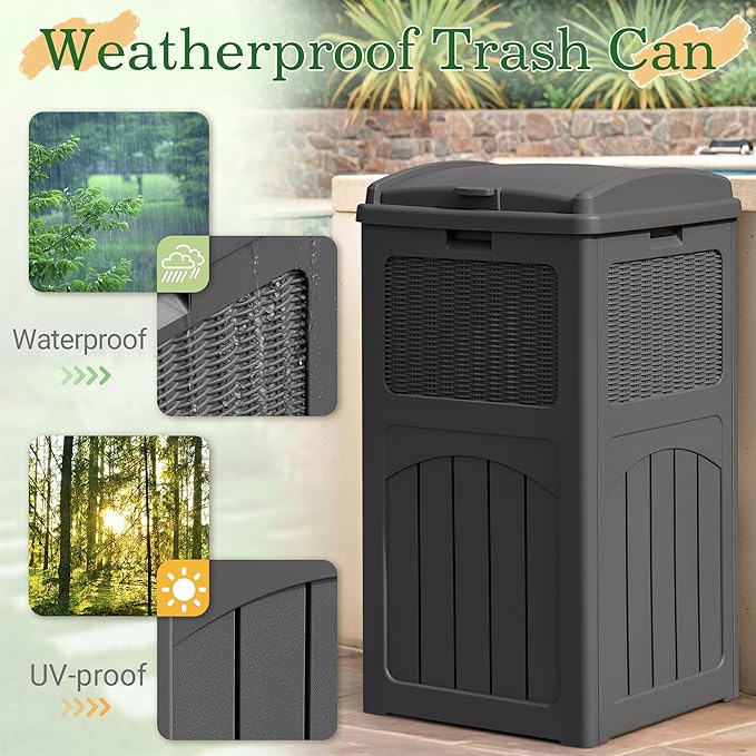 Greesum 33 Gallon Outdoor Trash Can - Image 3