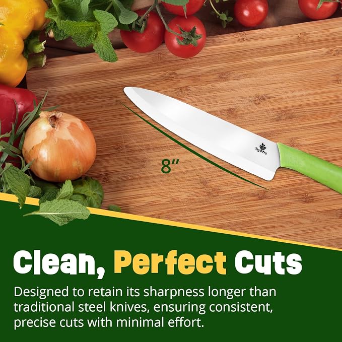 Durable Ceramic Knife for Chopping Vegetables & Fruits, 8” Non-Reactive and - Image 5