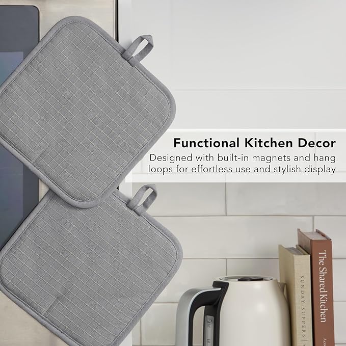 KITCHENAID Gourmet Series Gridlines Pot Holders 2-Pack Set, Heat Resistant up - Image 6