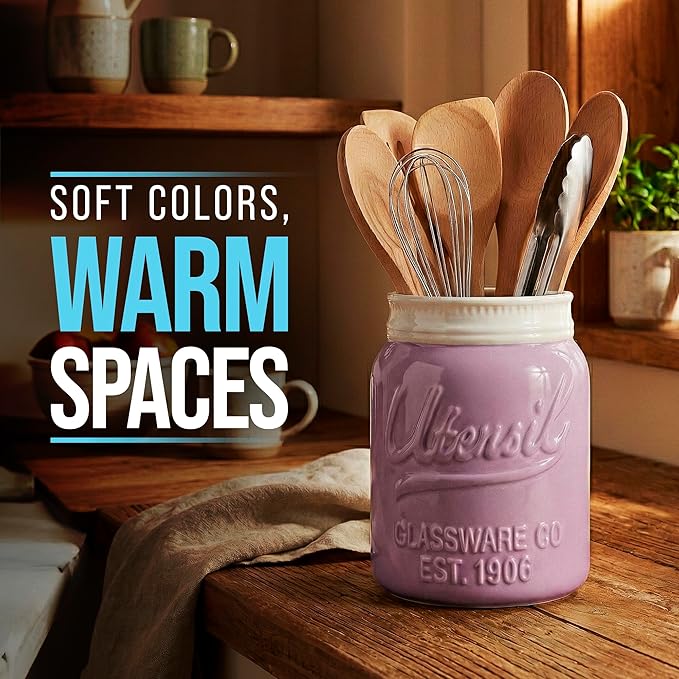 Comfify Wide Mouth Mason Jar Utensil Holder Decorative Kitchenware Organizer - Image 5