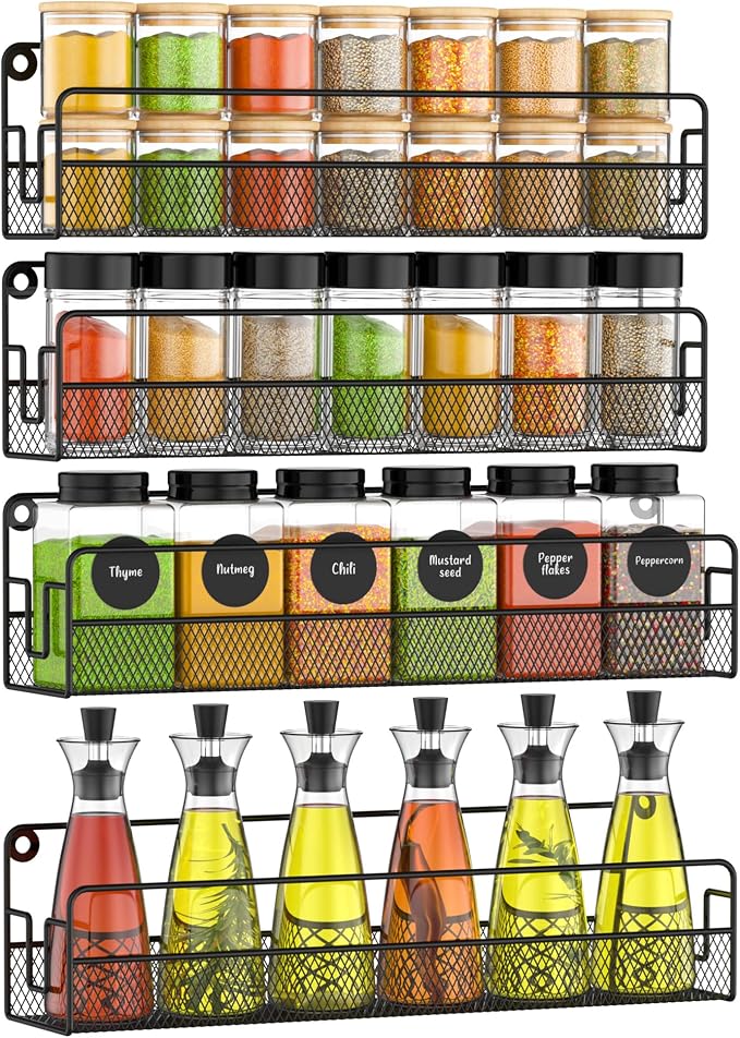 Wall Mounted Spice Rack Organizer, Pantry Door Organizer & Hanging Storage by Unknown