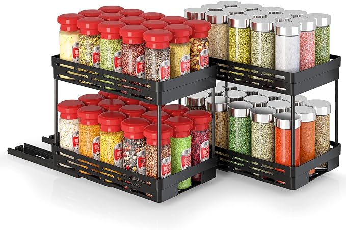 Pull Out Spice Rack Organizer for Cabinet, 2 Pack Widen Slide Out Spice Racks - Image 9