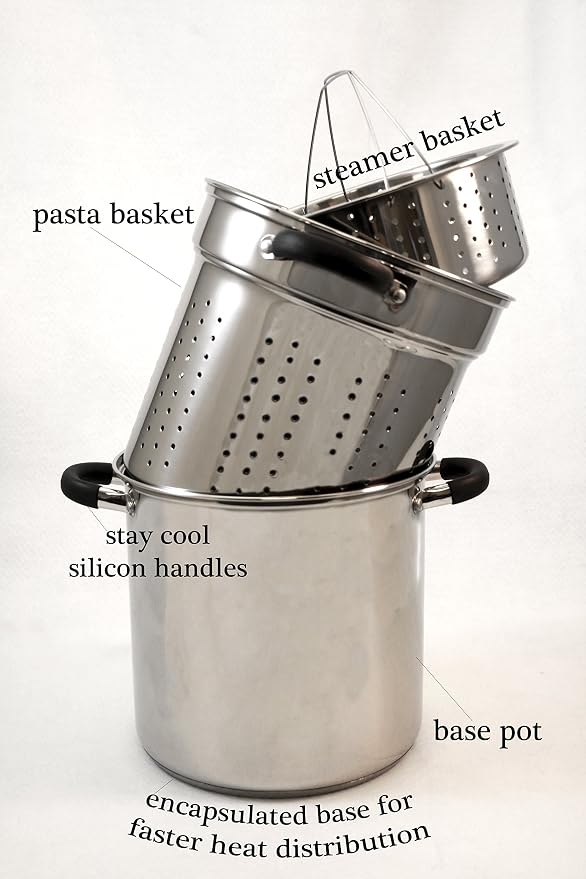 ExcelSteel 12 Qt Multifunction Stainless Steel Pasta Cooker - Image 3