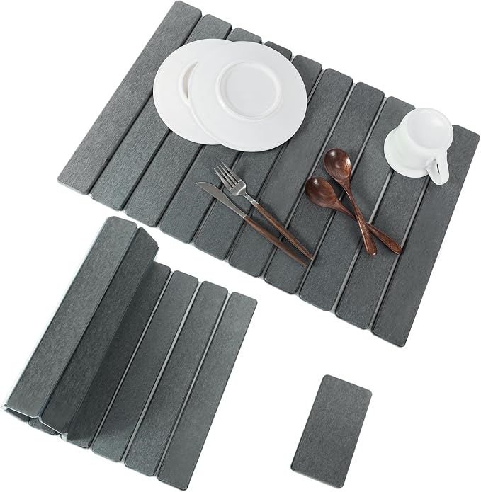 2pcs Stone Dish Drying Mat for Kitchen Counter, Quick-Dry Diatomaceous Earth - Image 9