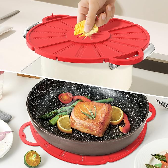 Silicone Splatter Screen for Frying Pan, Foldable Splash Guard, Heat-Resistant - Image 8