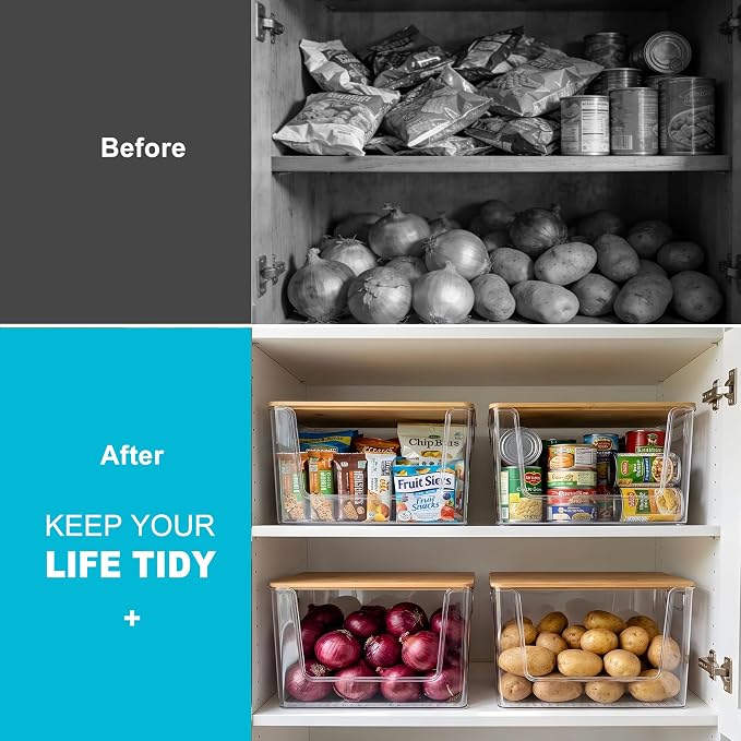 Pantry Organizers Storage, 2 Pack Large Clear Storage Bins - Image 7