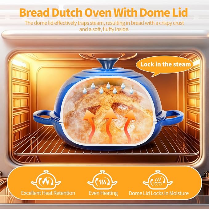 ONKO Dutch Oven For Sourdough Bread Baking, 6QT Enameled Cast Iron Dutch Oven - Image 5