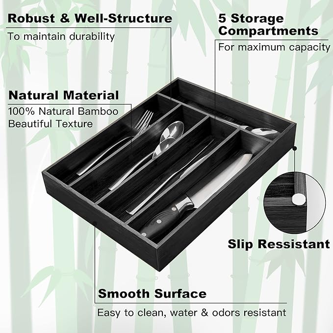 Besilord Bamboo Silverware Holder - Image 3