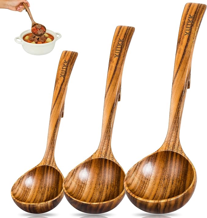 Wooden Ladle for Soup, Wooden Soup Ladle for Cooking, Serving and Stirring | by Unknown