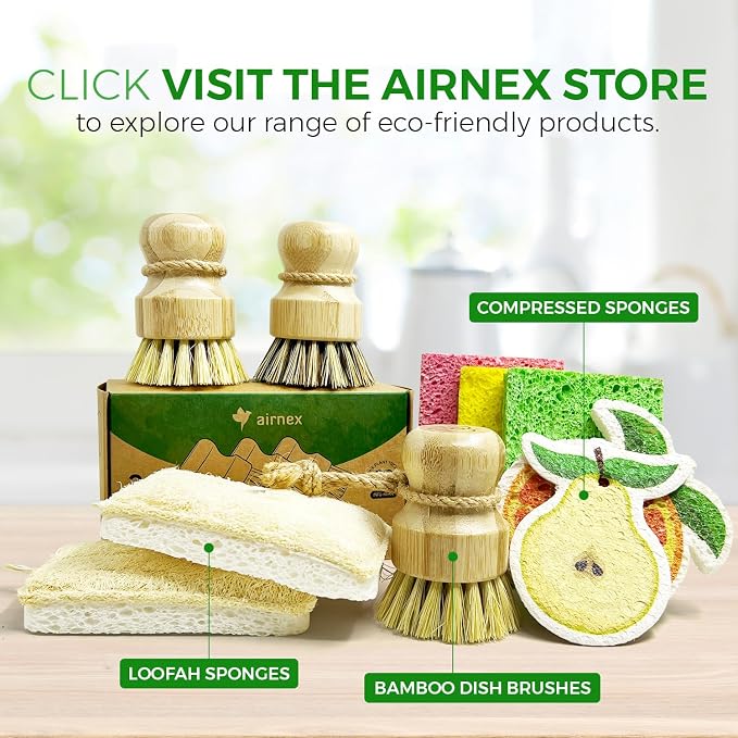 AIRNEX Bamboo Dish Brush Set of 3 - Image 8