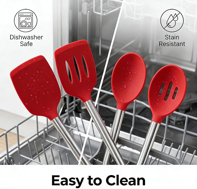 Vayvnt 4 PCS Silicone Kitchen Utensils, Large Cooking Utensils Set - Image 7