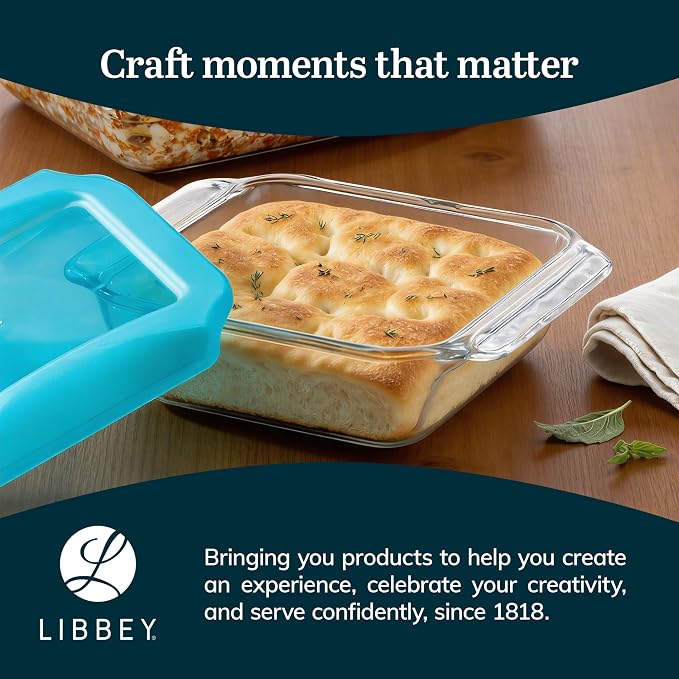 Libbey Baker’s Premium 2 Piece Glass Baking Dish Set, Stackable Casserole Dish - Image 6