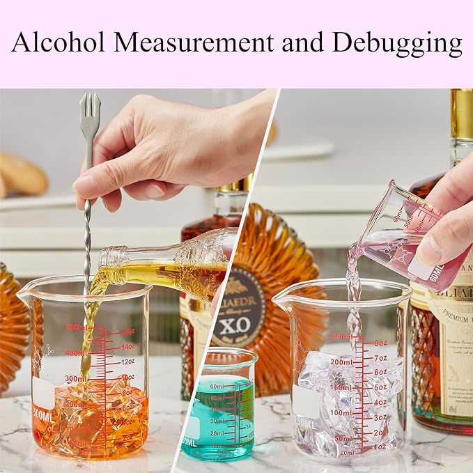 High Borosilicate Glass Measuring Cup Set-V-Shaped Spout, Includes 60ml - Image 5