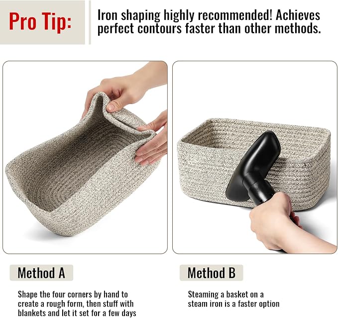 8 Pack Small Storage Baskets for Organizing, Woven Rope Bins for Bathroom - Image 7