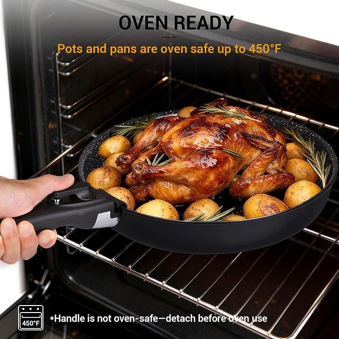 Ammeloo 21-Piece Ceramic Pots and Pans Set Non Stick - Image 8