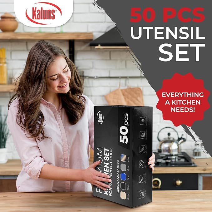 Kaluns 50 PCS Silicone Kitchen Utensils Set Complete Kitchen Set - Image 4