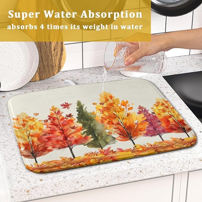 Fall Maple Leaves Dish Drying Mat - Image 7