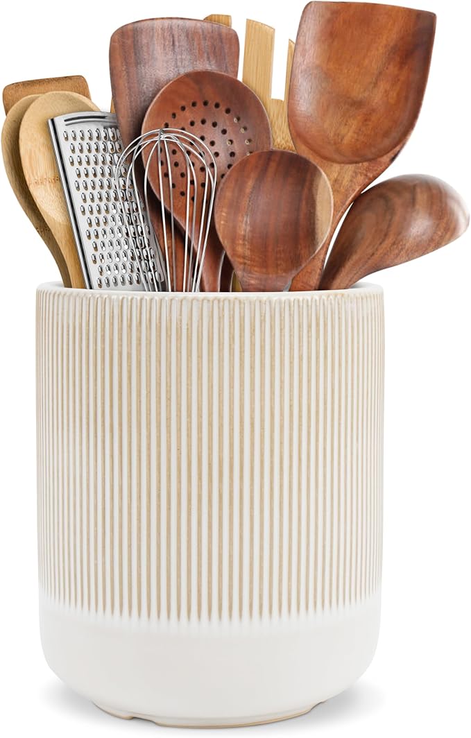 RedCall Kitchen Utensils Holder Large, Ceramic Utensil Organizer by RedCall