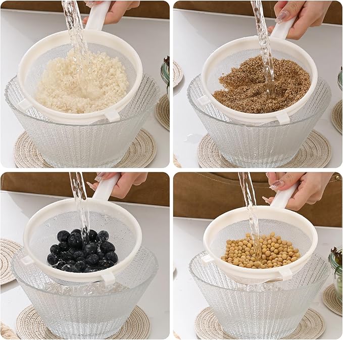 Kefir Strainer Set, 3-Size Plastic Non-Metal Sieve - Image 7
