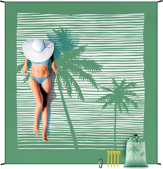 HIHOHO Beach Blanket Waterproof Sandproof Extra Large Beach Mat 79" X by HIHOHO