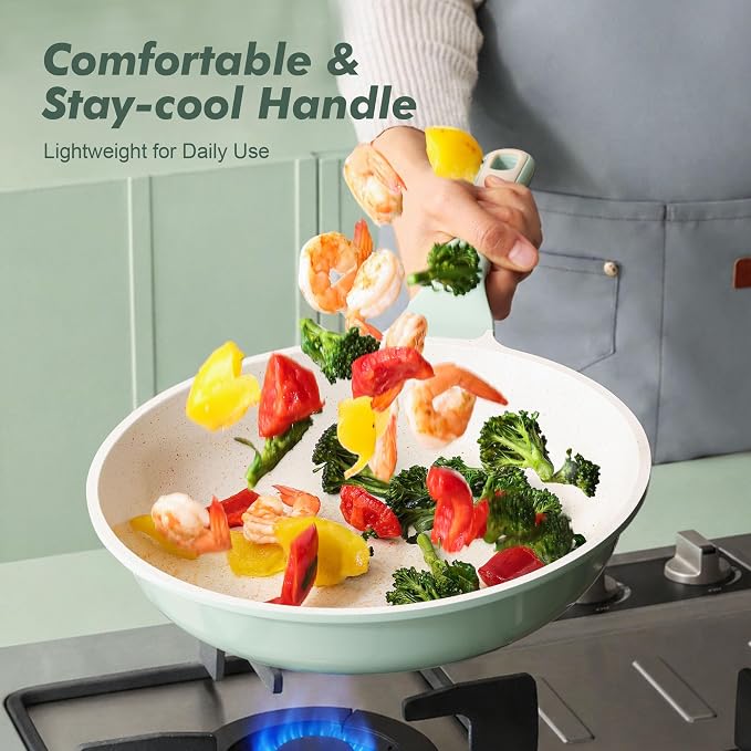 SENSARTE Nonstick Ceramic Frying Pan 12.5-Inch, Healthy Non Toxic Skillet - Image 4