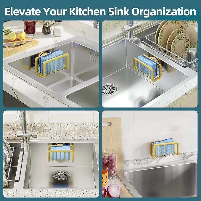 TAILI Sink Caddy with Strong Suction Cup, Sponge Holder - Image 6
