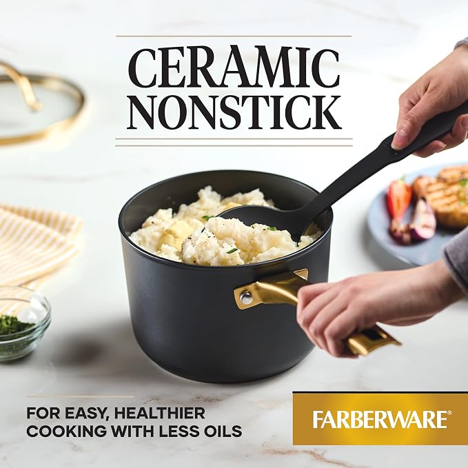 Farberware Forged Induction Ceramic Cookware Nonstick Saucepan - Image 4