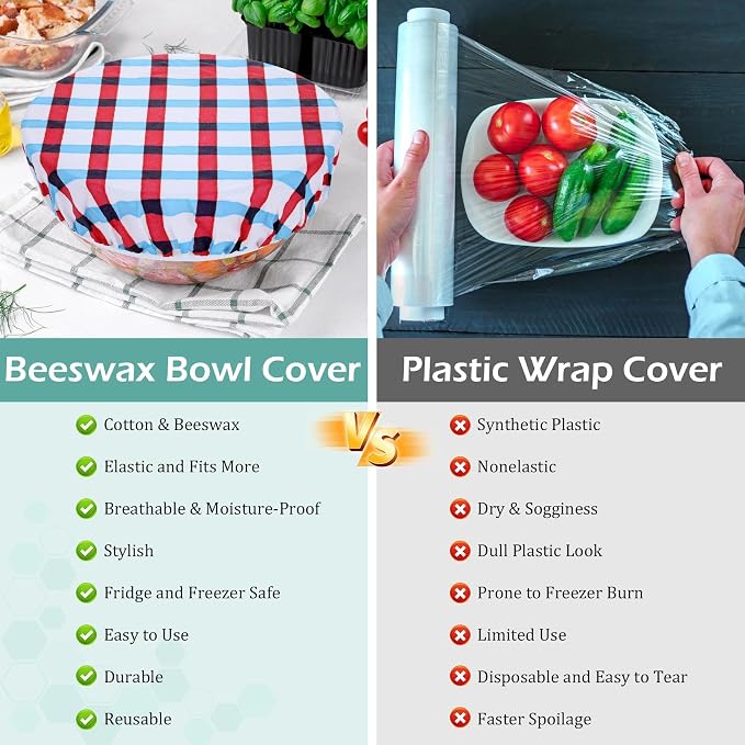 5-Size Reusable Beeswax Bowl Covers - Image 7